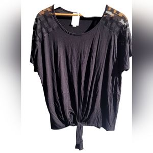 VoCal Tee Shirt, Black, Tie Bottom, Size Large